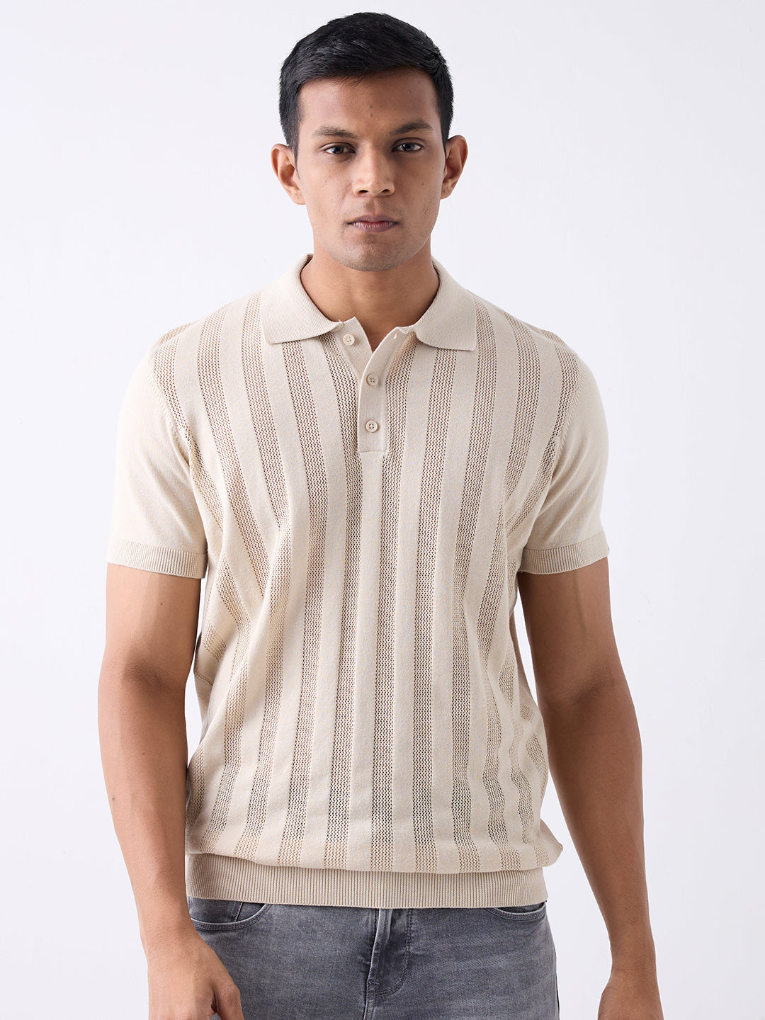 Spykar Mens T-Shirt H/S Mfklw1Be003 Light Fawn