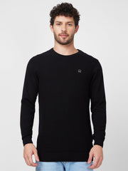 Spykar Mens Pullover Mfklw2Bc008 Black