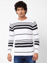 Spykar Mens Pullover Mfklw2Bc018 White
