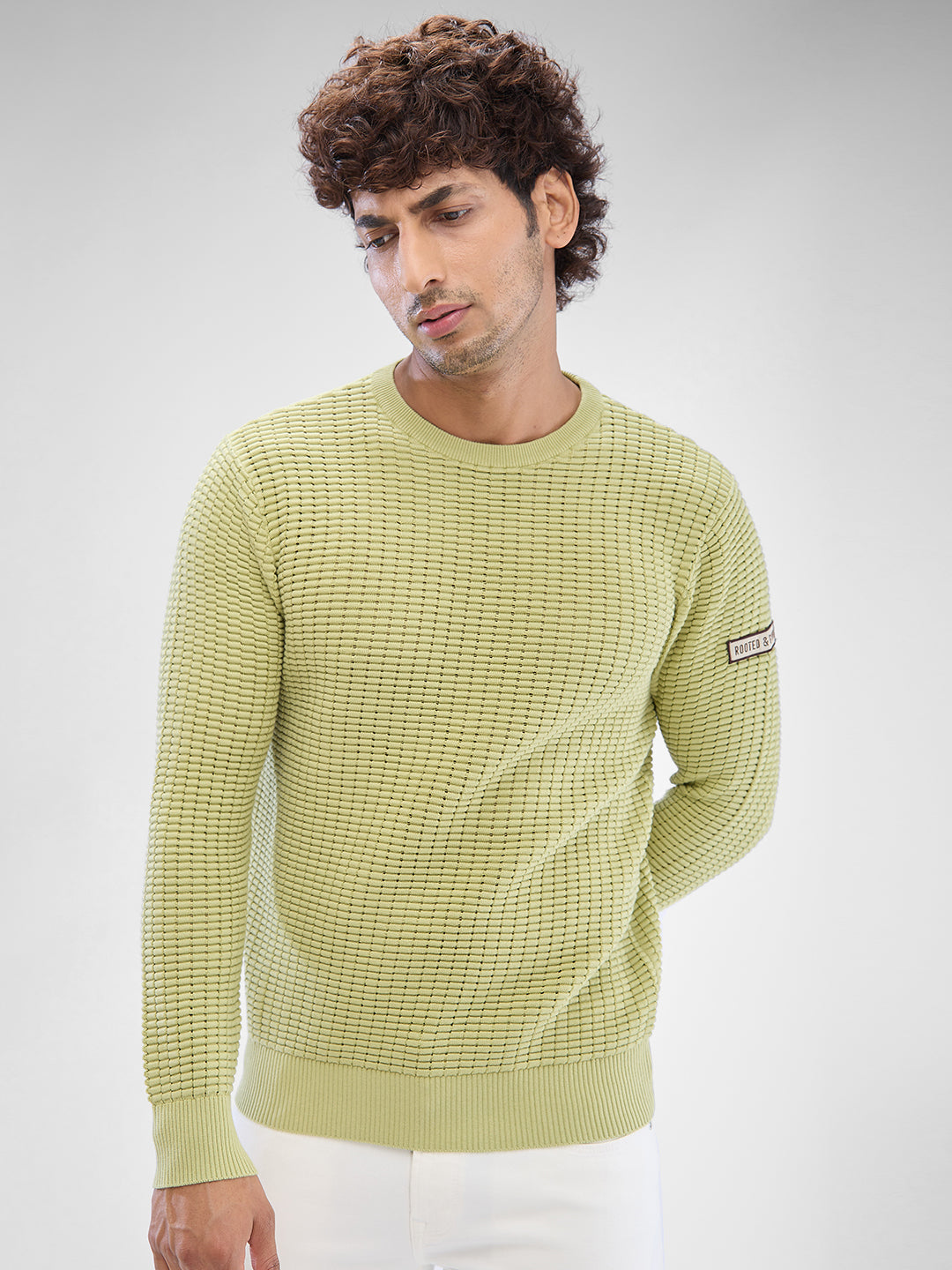 Spykar Mens Pullover Mfklw2Bd009 Beechnut Green