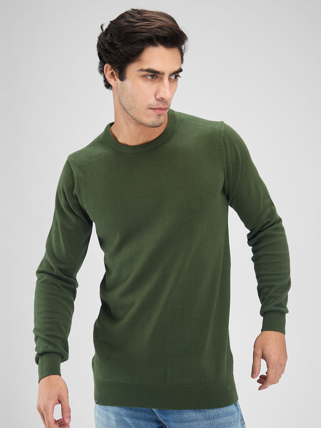 Spykar Mens Pullover Mfklw2Bd020 Rifle Green
