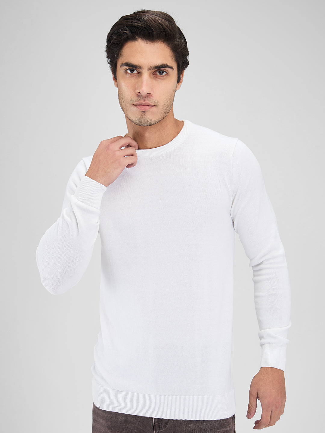 Spykar Mens Pullover Mfklw2Bd020 White
