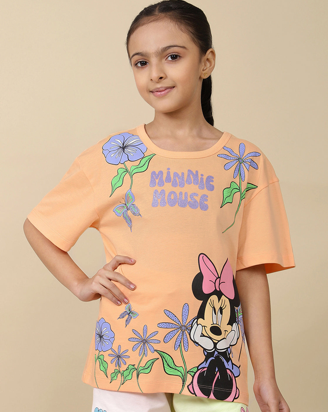 BIO WORLD GIRLS T-SHIRT H/S MFKGTSRT002517 PEACH FUZZ