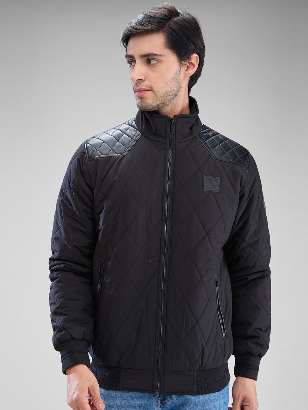 Spykar Mens Jacket F/S Mjkhw2Bd027 Jet Black