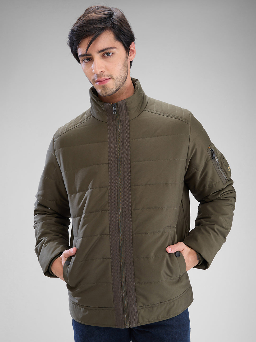 Spykar Mens Jacket F/S Mjkhw2Bd030 Olive Green