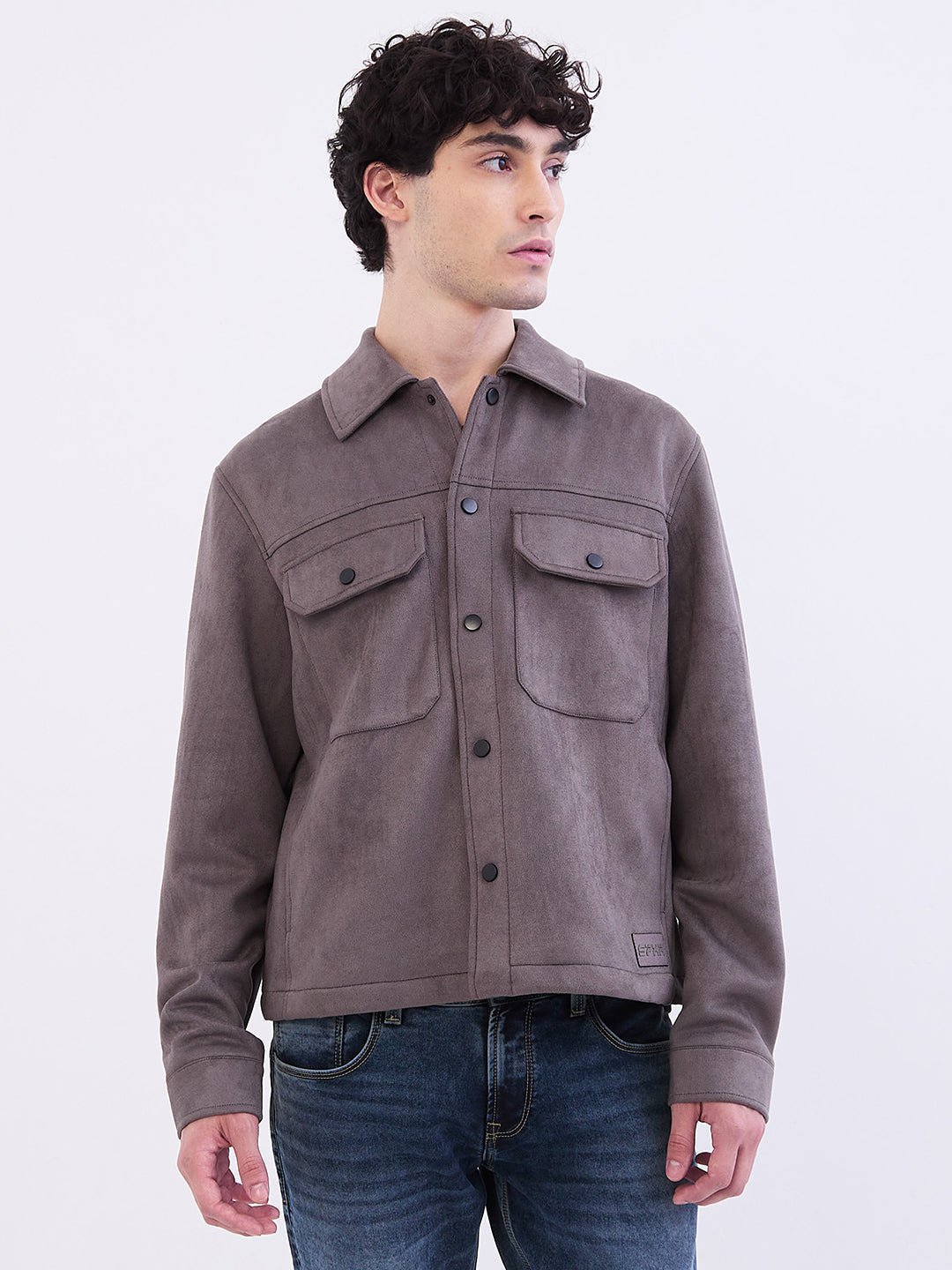 Spykar Slate Grey Straight Fit Casual Jackets For Men