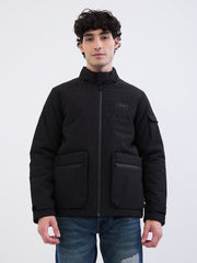 Spykar Mens Jacket F/S Mjkhw2Be030 Jet Black