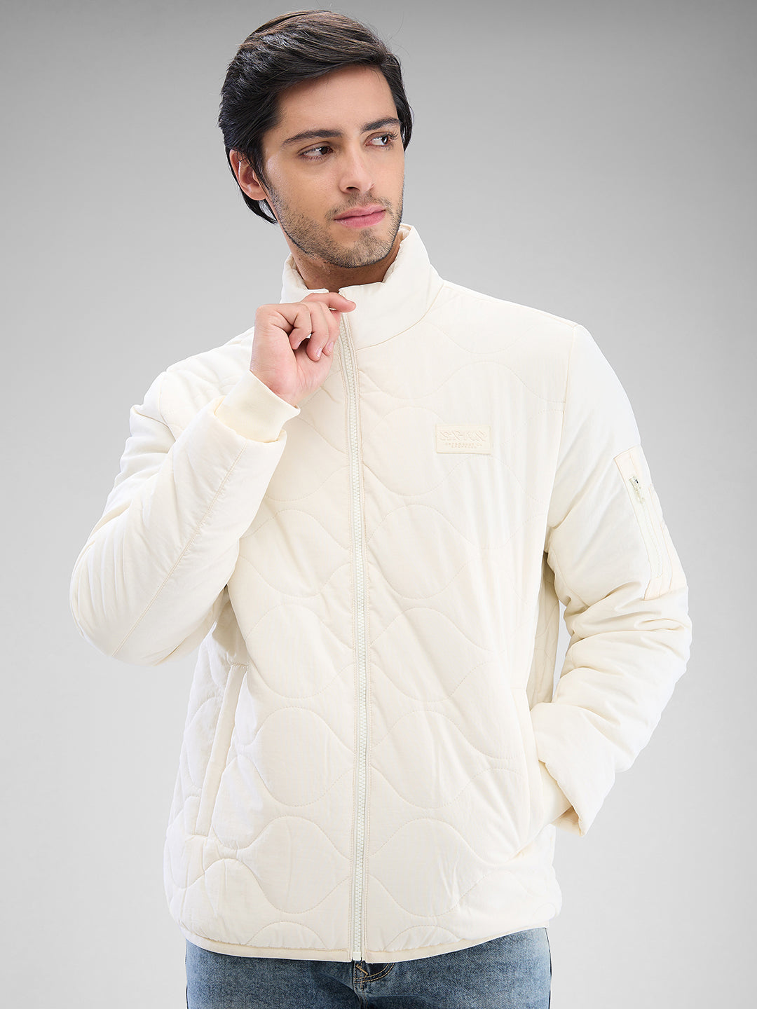 Spykar Mens Jacket F/S Mjklw2Bd019 Cream White