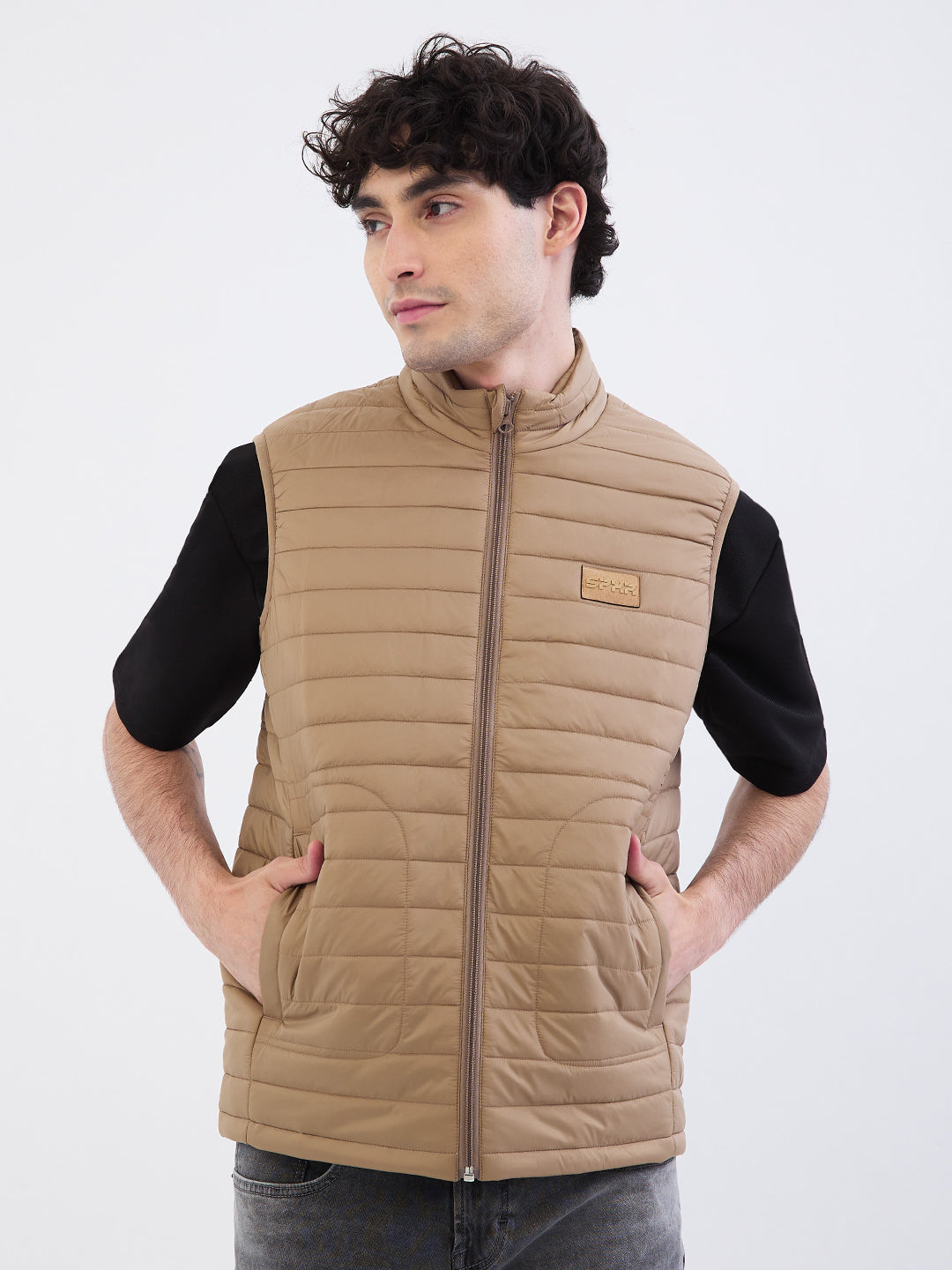 SPYKAR Men's A-Line Coat (MJKSL2BE019_Camel Khaki