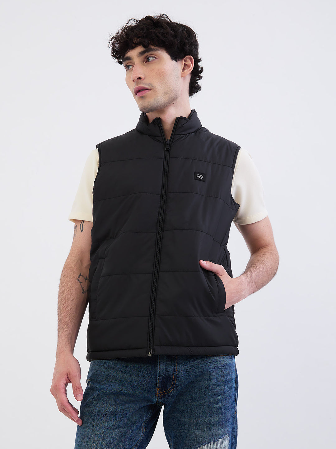 Spykar Jet Black Straight Fit Casual Jackets For Men