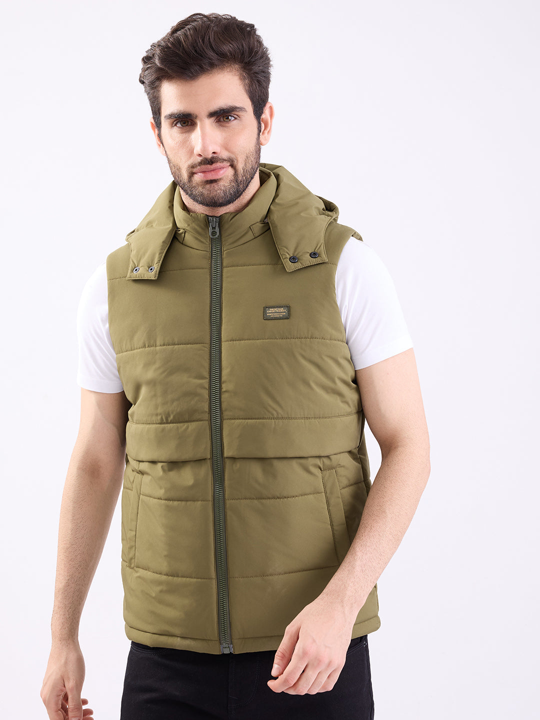 Spykar Olive Green Straight Fit Casual Jackets For Men