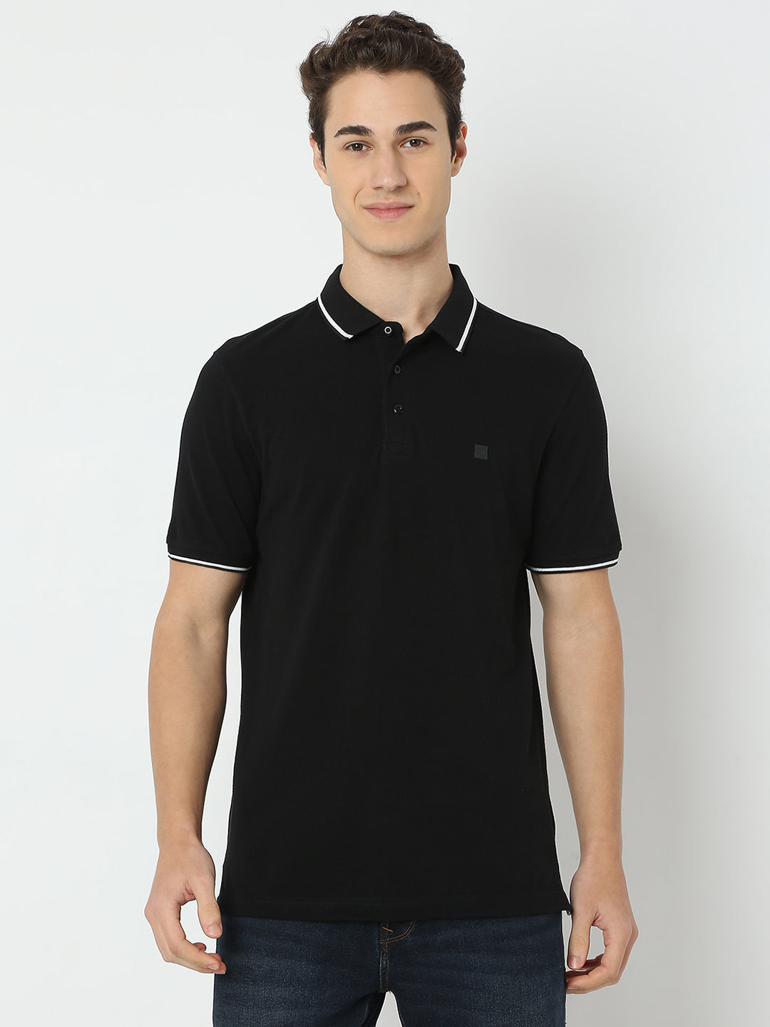 Spykar Mens T-Shirt H/S Mktbp1Be090 Black