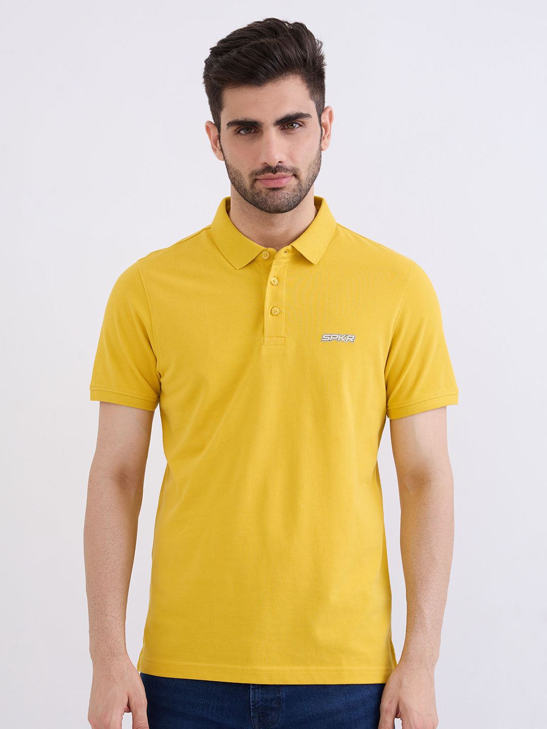 SPYKAR MENS T-SHIRT F/S MKTBP2BE085 SULPHUR YELLOW