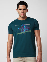 Spykar Mens T-Shirt H/S Mktcp1Bd101 Botanicalgreen
