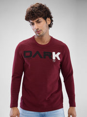 Spykar Mens T-Shirt F/S Mktcp2Bd119 Wine Red