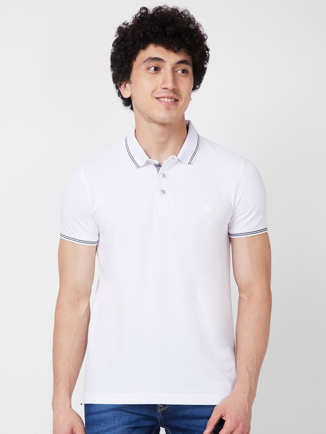 Spykar Mens T-Shirt H/S Mktfp1Bd004 White