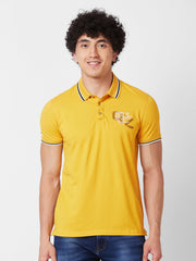 Spykar Mens T-Shirt H/S Mktfp1Bd015 Mustard Yellow
