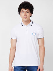 Spykar Mens T-Shirt H/S Mktfp1Bd019 White