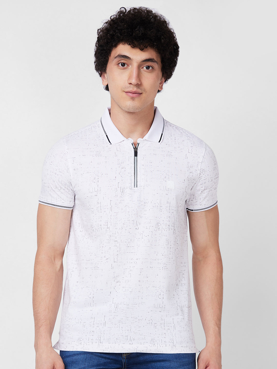 Men Slim Fit White Polo T-Shirt