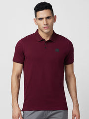 Spykar Mens T-Shirt H/S Mktfp1Bd083 Wine Red