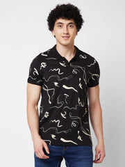 Spykar Mens T-Shirt H/S Mktfp1Bd198 Black