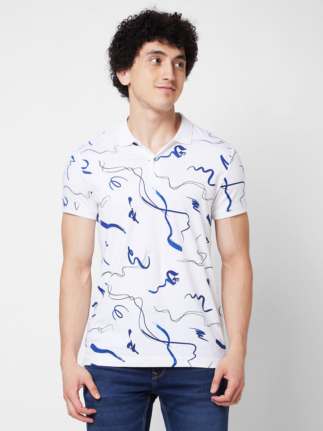 Spykar Mens T-Shirt H/S Mktfp1Bd198 White