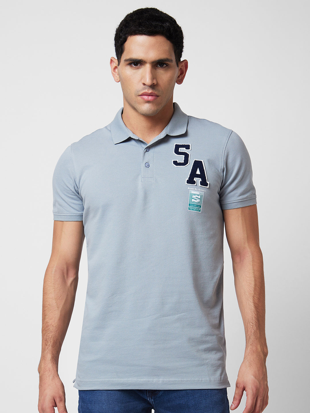 Spykar Mens T-Shirt H/S Mktfp1Bd208 Grey