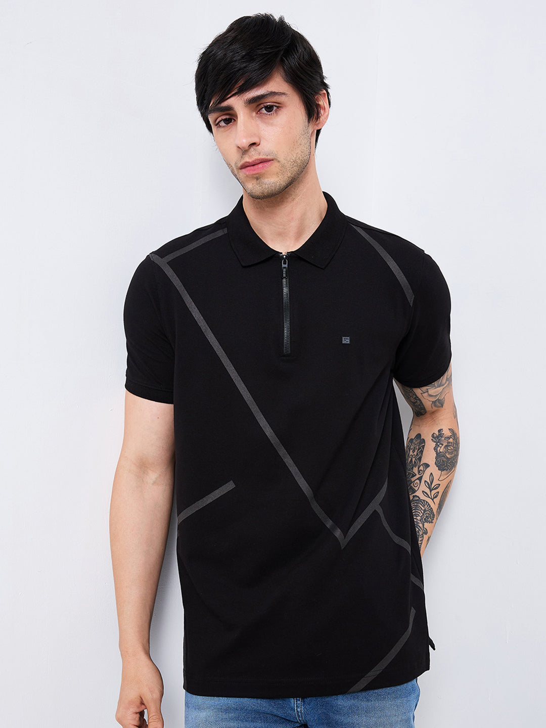 Spykar Mens T-Shirt H/S Mktfp1Be021 Black