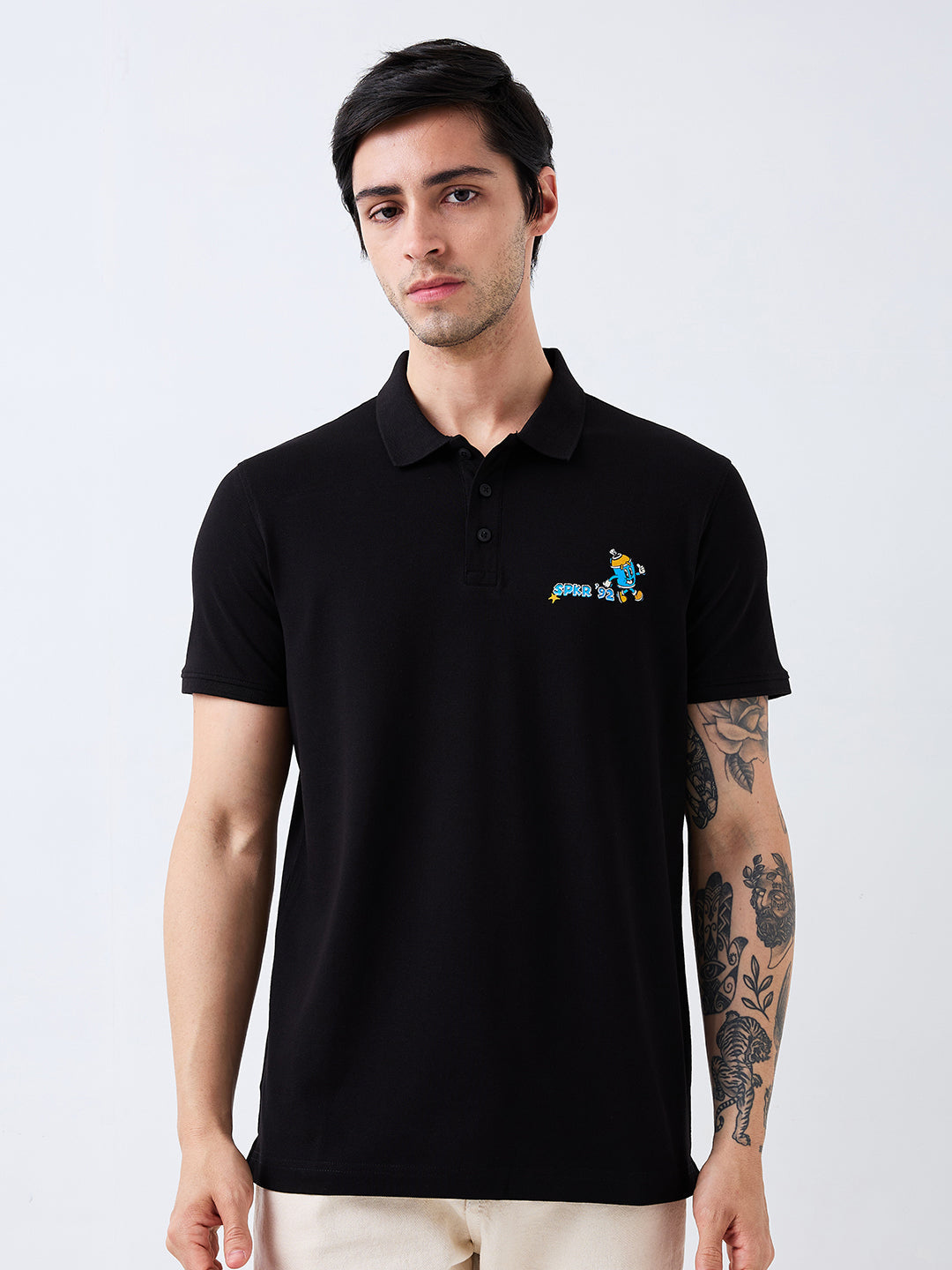 Spykar Mens T-Shirt H/S Mktfp1Be089 Black