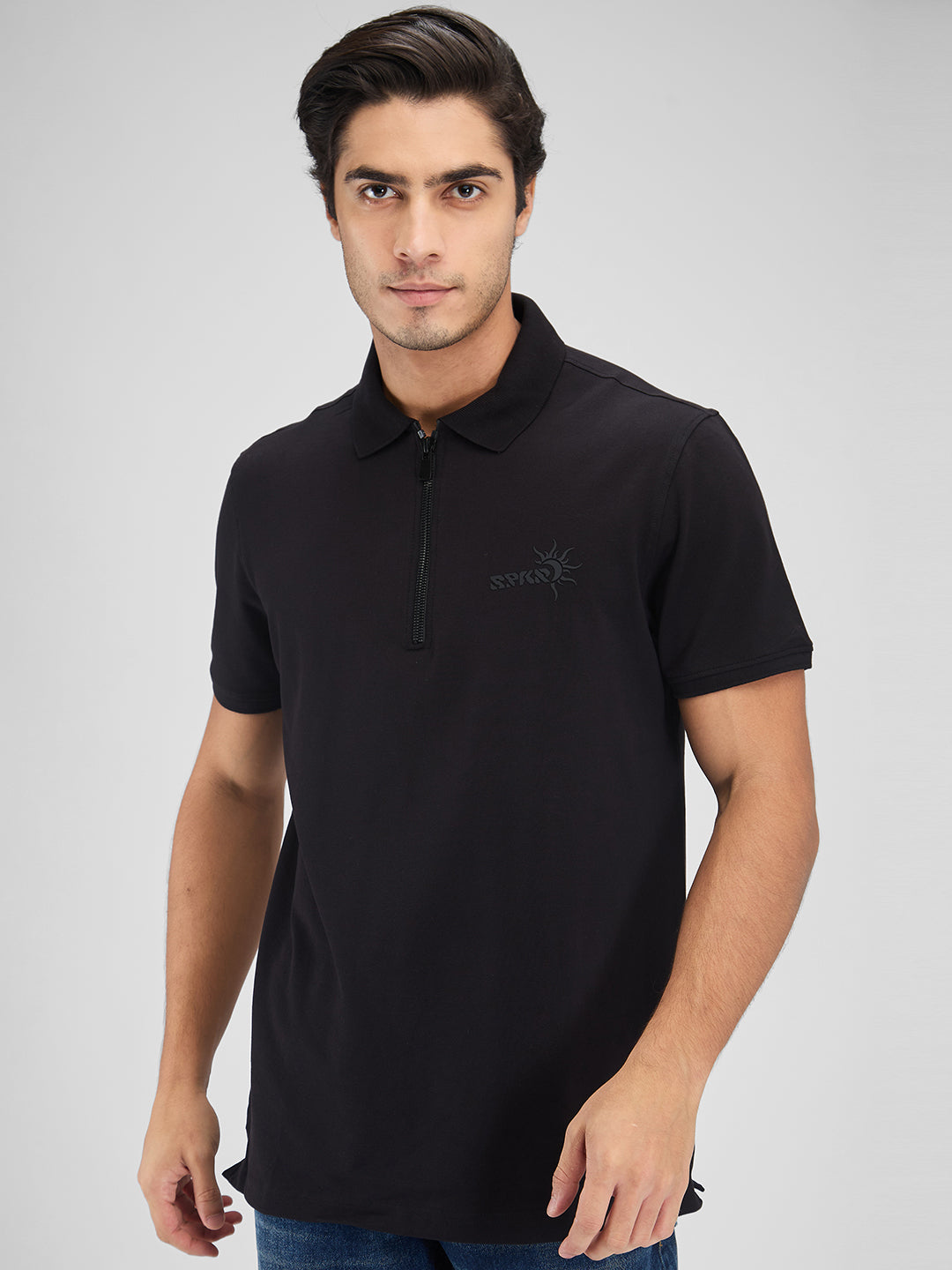 Spykar Mens T-Shirt H/S Mktfp2Bd025 Black