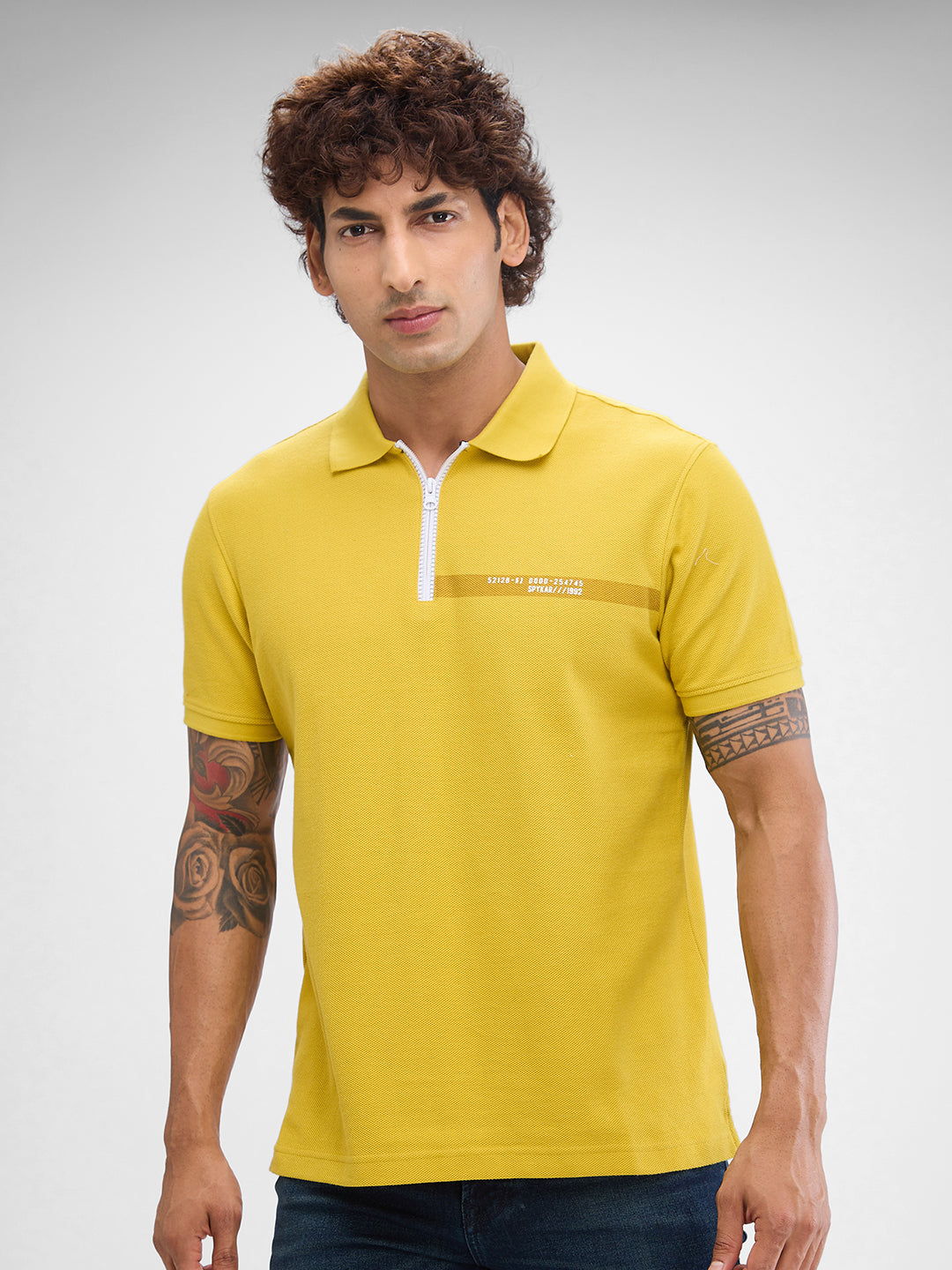 Spykar Mens T-Shirt H/S Mktfp2Bd029 Sulphur Yellow