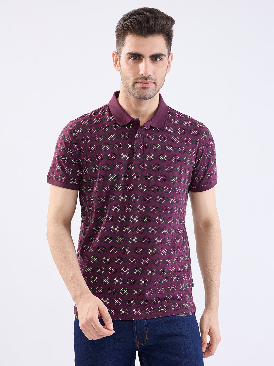 SPYKAR MENS T-SHIRT F/S MKTFP2BE029 Plum Red