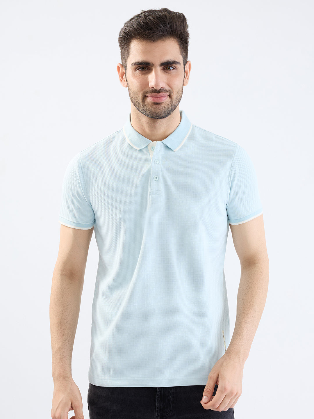 SPYKAR MENS T-SHIRT F/S MKTFP2BE053 SOFT BLUE
