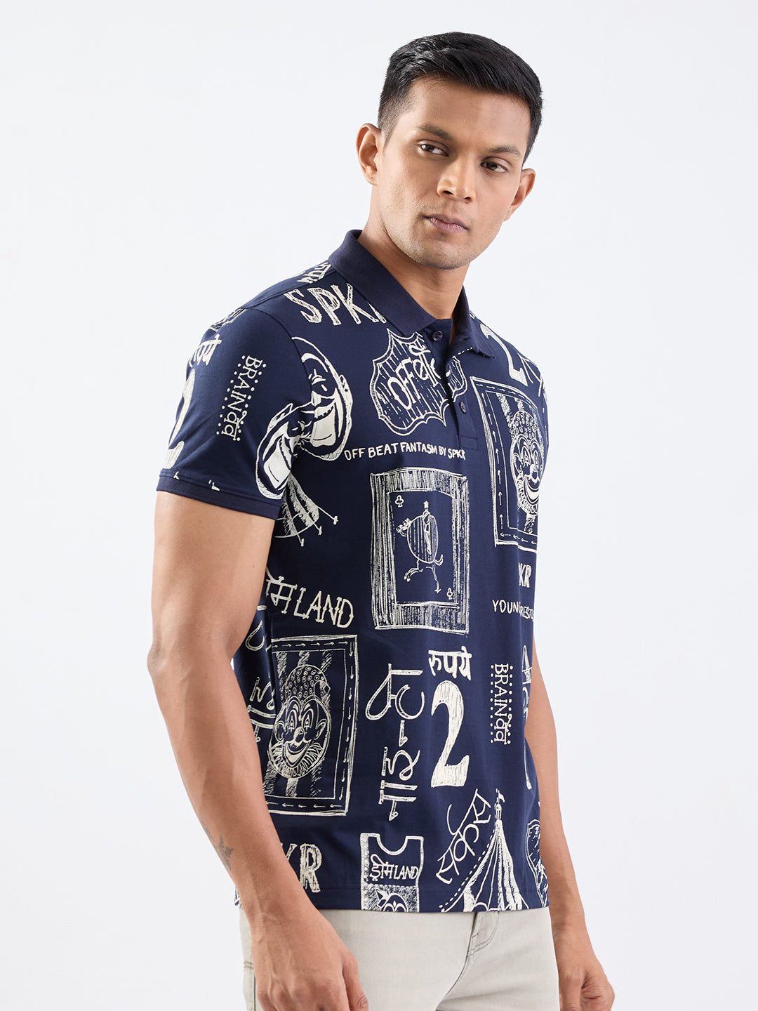 SPYKAR MENS T-SHIRT F/S MKTFP2BE080 NAVY BLUE