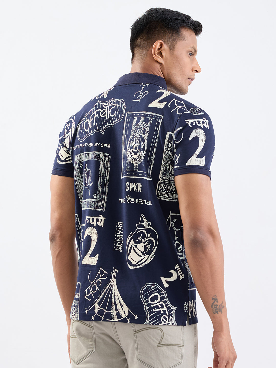 SPYKAR MENS T-SHIRT F/S MKTFP2BE080 NAVY BLUE