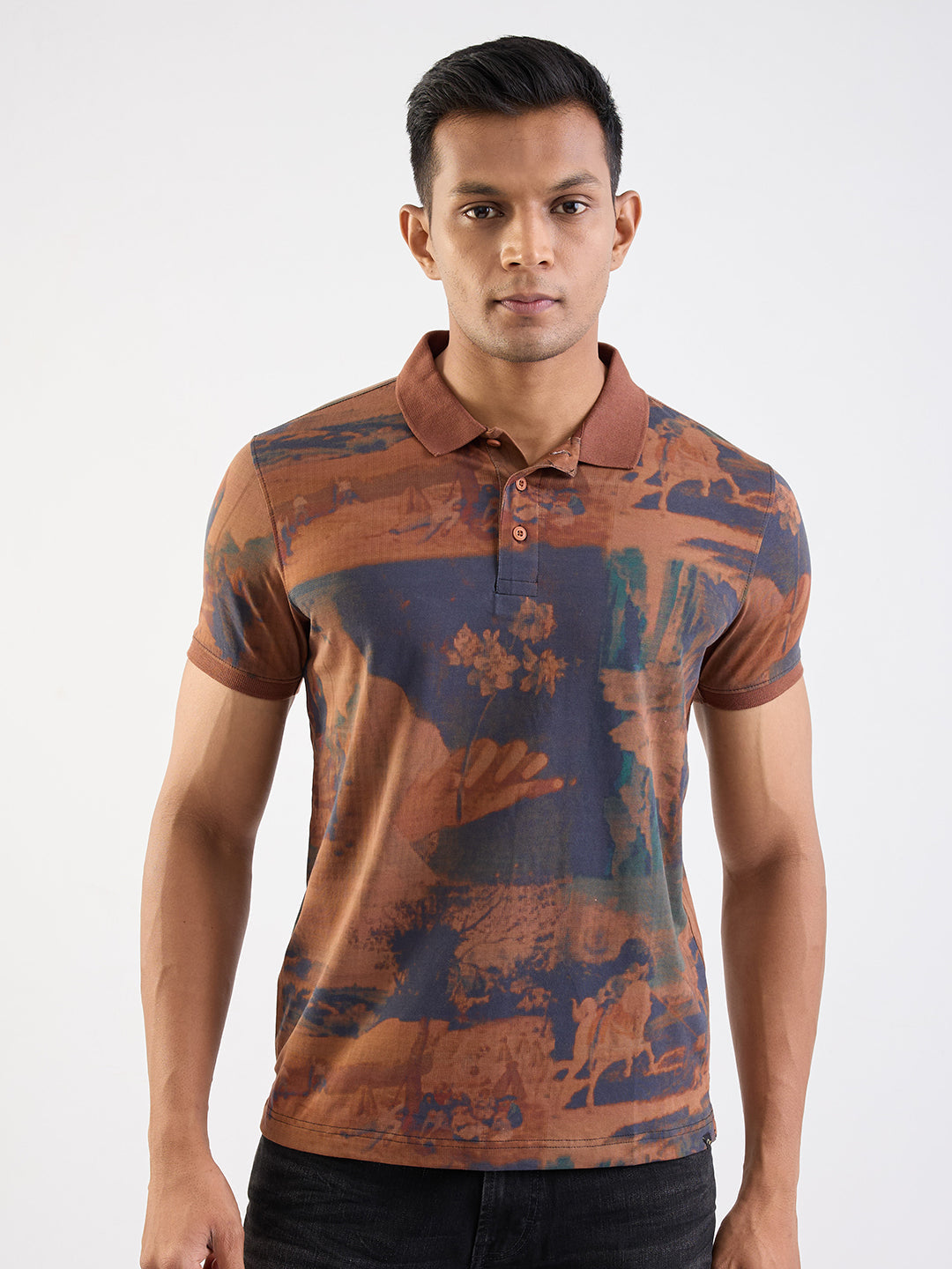 SPYKAR MENS T-SHIRT F/S MKTFP2BE086 FRIAR BROWN