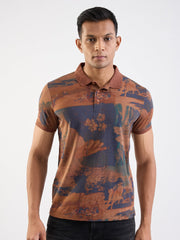 SPYKAR MENS T-SHIRT F/S MKTFP2BE086 FRIAR BROWN