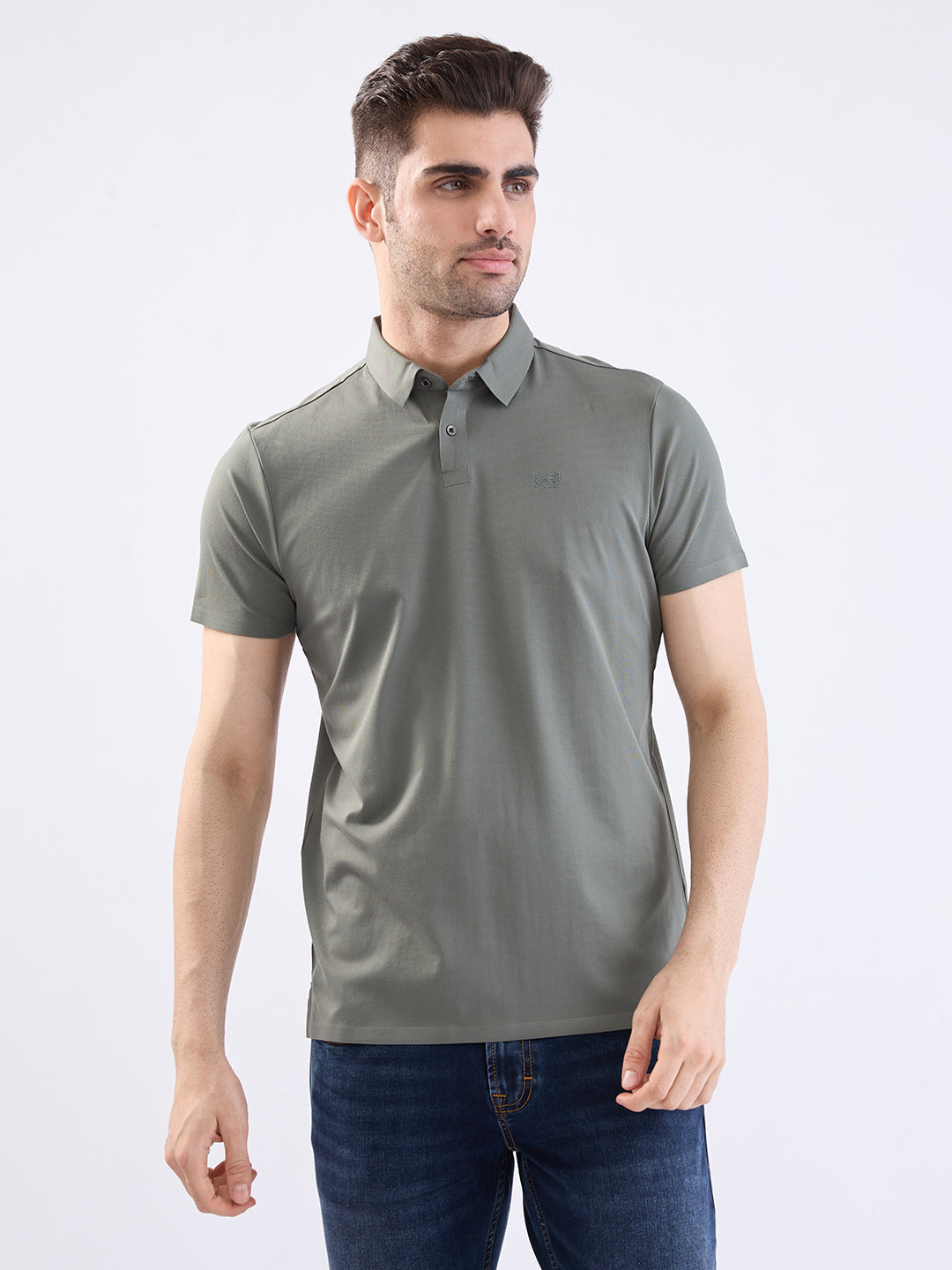 SPYKAR MENS T-SHIRT F/S MKTFP2BE152 THYME GREEN