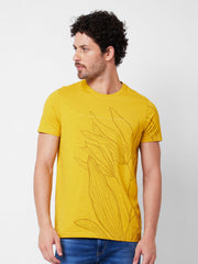 Spykar Mens T-Shirt H/S Mktft1Bd165 Sulphur Yellow
