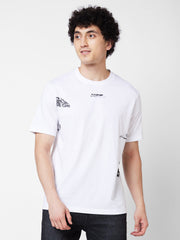 Spykar Mens T-Shirt H/S Mktft1Bd169 White