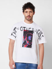Spykar Mens T-Shirt H/S Mktft1Bd203 White
