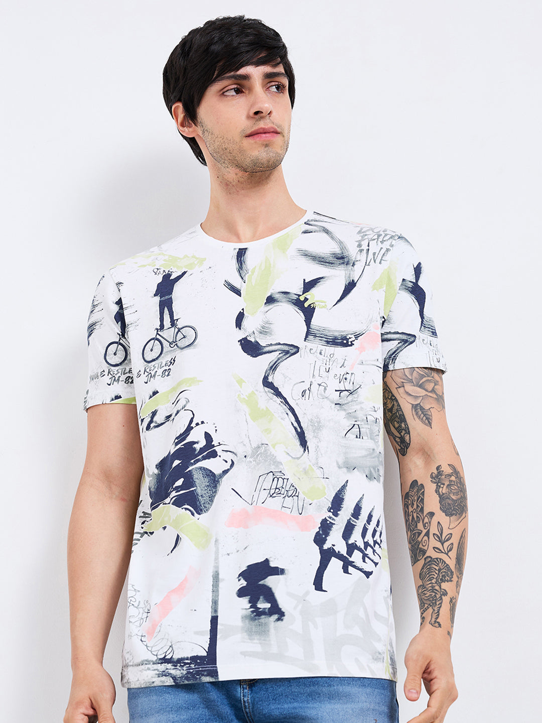 Spykar Mens T-Shirt H/S Mktft1Be009 Lettuce Green