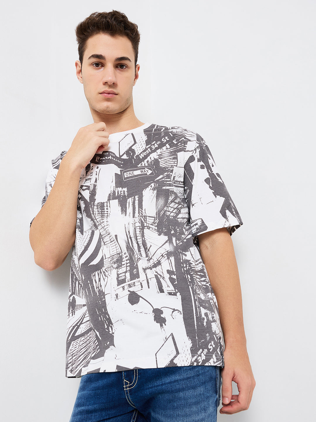 Spykar Mens T-Shirt H/S Mktft1Be011 White