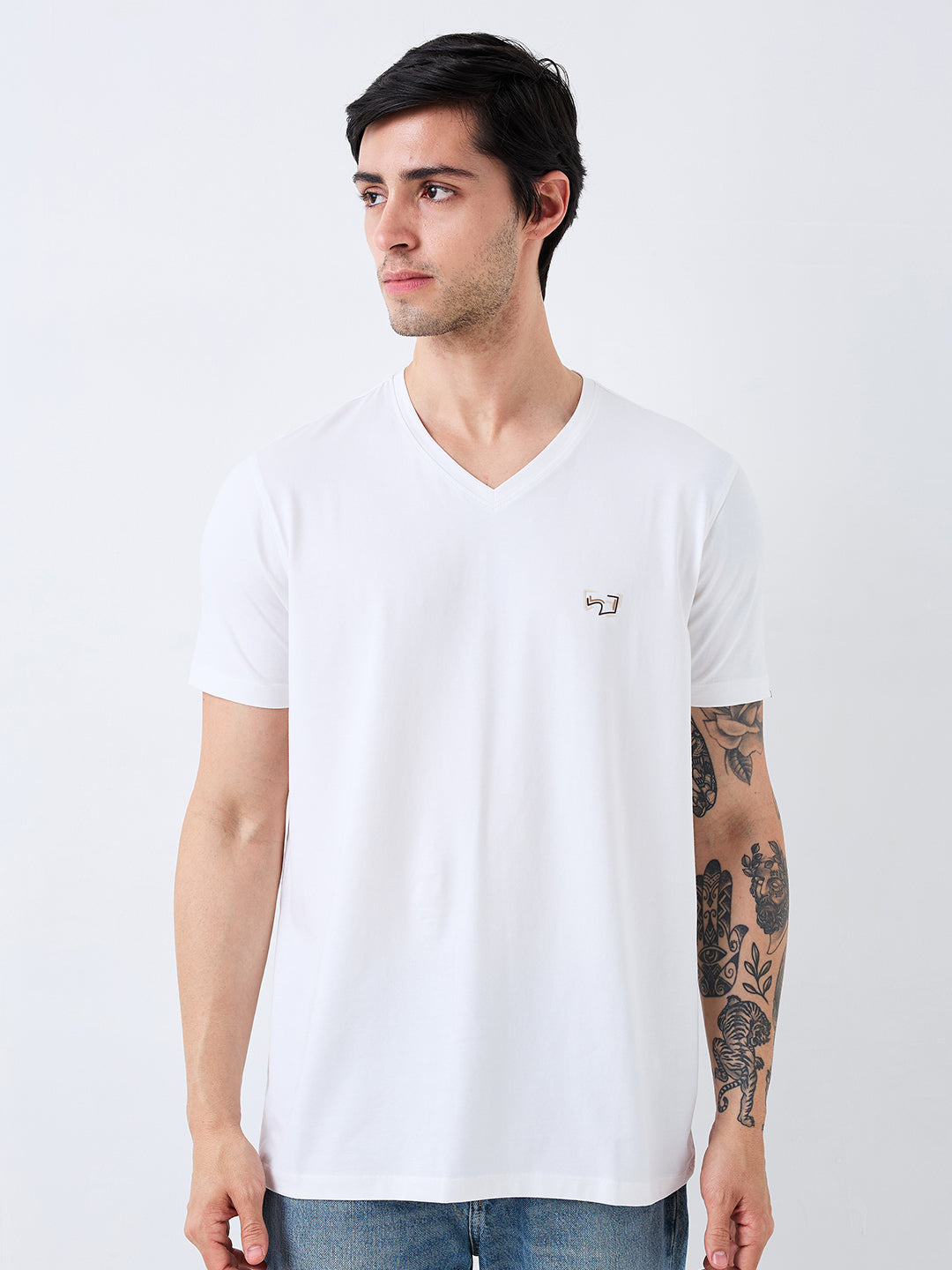 Spykar Mens T-Shirt H/S Mktft1Be144 White