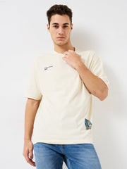 Spykar Mens T-Shirt H/S Mktft1Be177 Off White