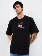 Spykar Mens T-Shirt H/S Mktft1Be180 Black