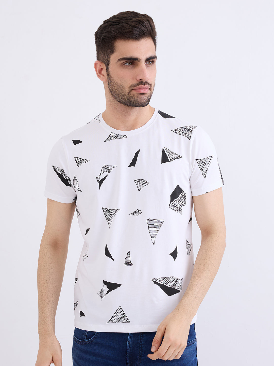 SPYKAR MENS T-SHIRT F/S MKTFT2BE057 WHITE