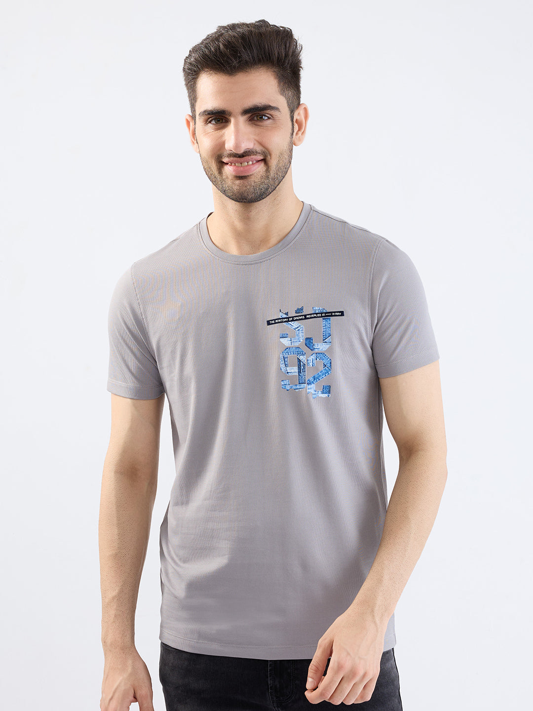 SPYKAR MENS T-SHIRT F/S MKTFT2BE102 SILVER GREY