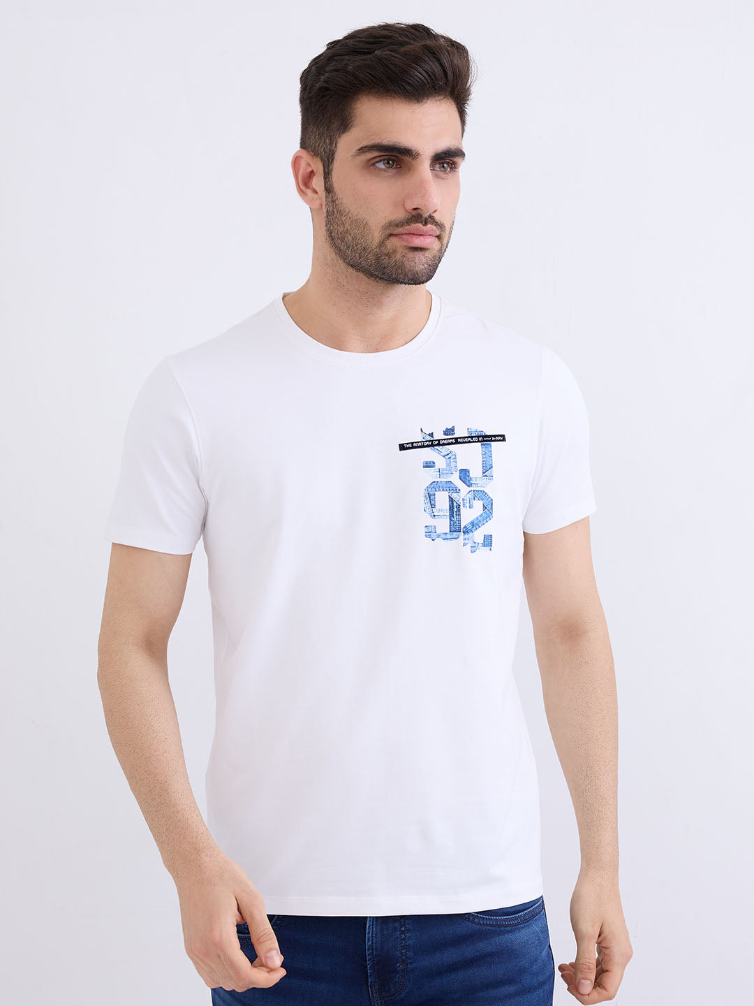 SPYKAR MENS T-SHIRT F/S MKTFT2BE102 WHITE