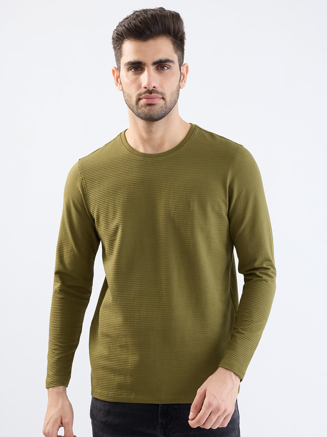 SPYKAR MENS T-SHIRT F/S MKTFT2BE131 AVOCADO GREEN